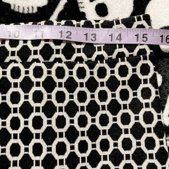 Black and white octagon chain print mini stretchy pencil skirt ~ SMALL MEDIUM - Picture 5 of 9